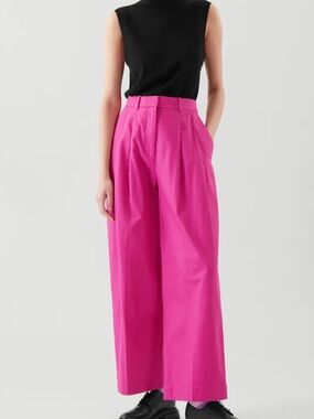 COS Wide-Leg High-Waist Pants in Bright Pink